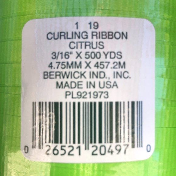Berwick Crimped Curling Ribbon (2 Spool Set) 3/16-Inch by 500-Yard (NEW) - Picture 7 of 8